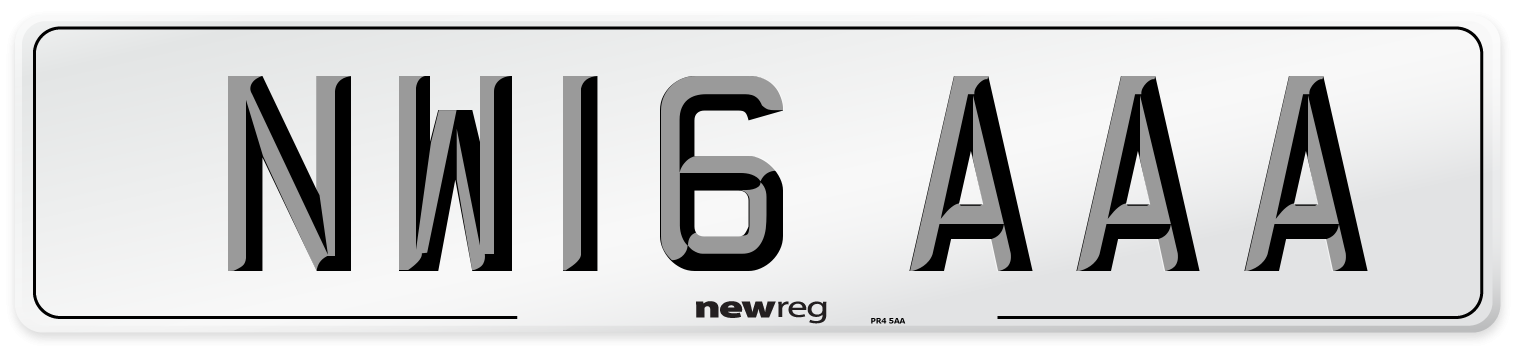 NW16 AAA Number Plate from New Reg